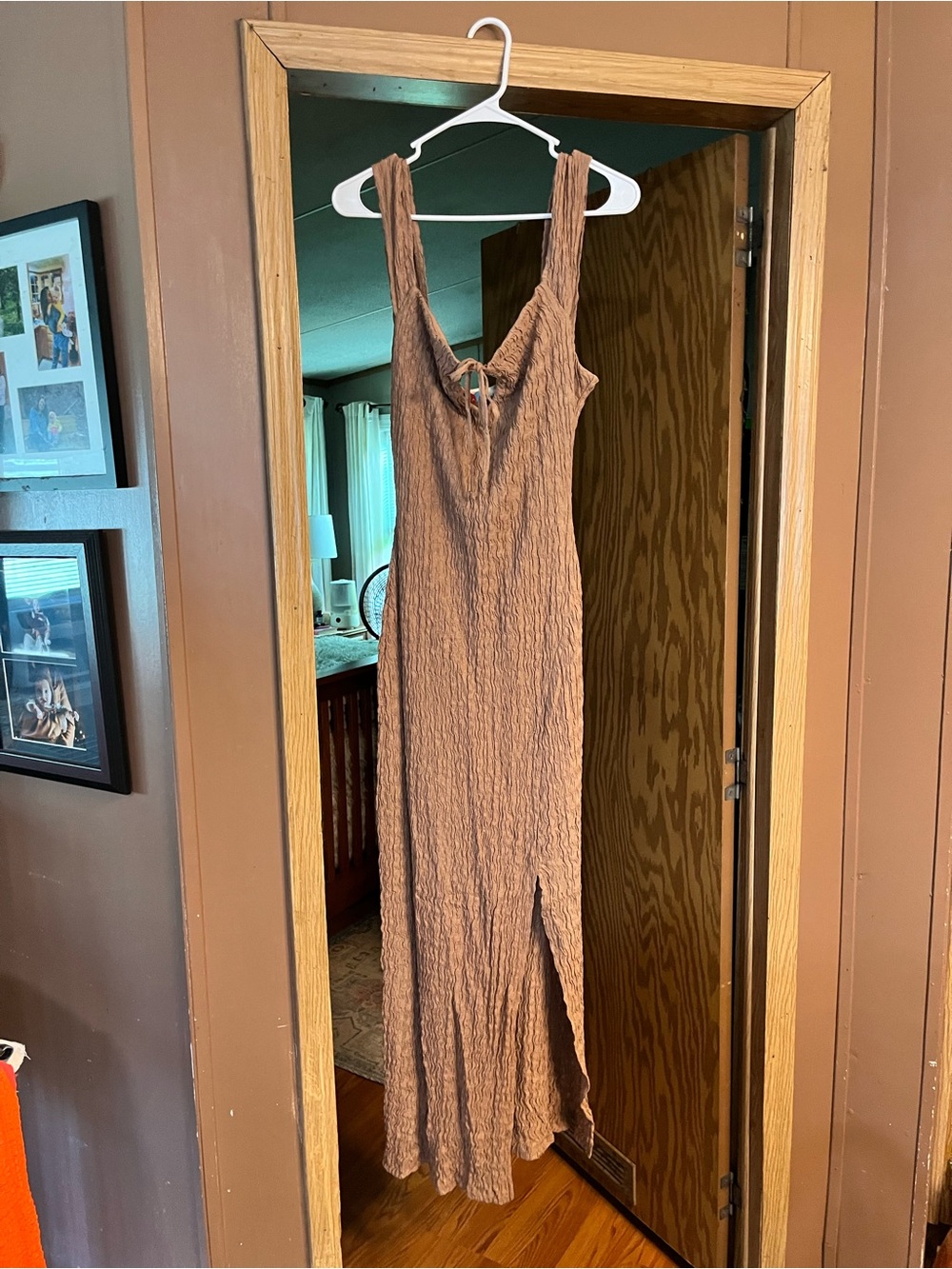 Women’s Free People Beach Textured Sleeveless Maxi Dress with Front Slit